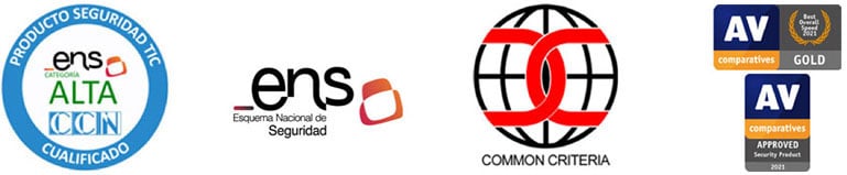 Badges de certification, incluant notamment Common Criteria, ENS et CCN