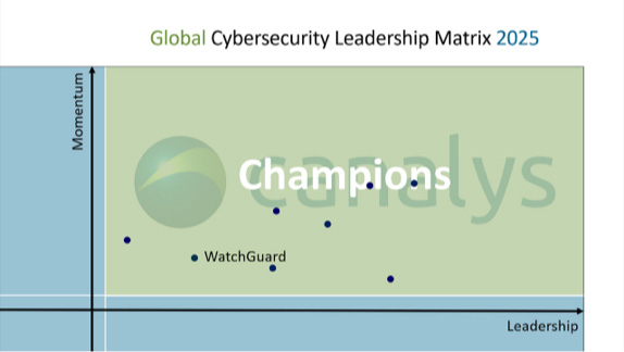 Canalys Cybersecurity Leadership Matrix highlighting 2025 Champions