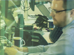 Man working in an open office