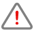 Red exclamation point inside of a gray triangle